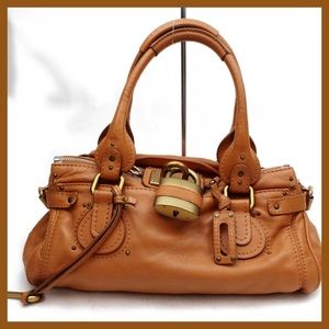 Chloe Tan Leather Satchel with Gold Hardware